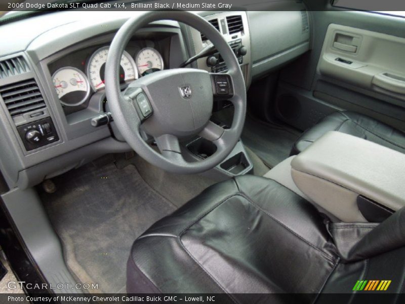 Brilliant Black / Medium Slate Gray 2006 Dodge Dakota SLT Quad Cab 4x4