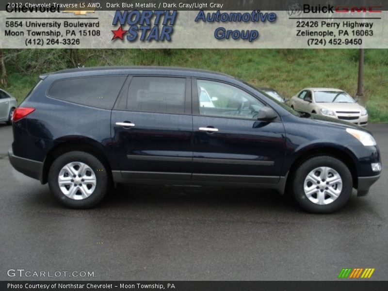 Dark Blue Metallic / Dark Gray/Light Gray 2012 Chevrolet Traverse LS AWD