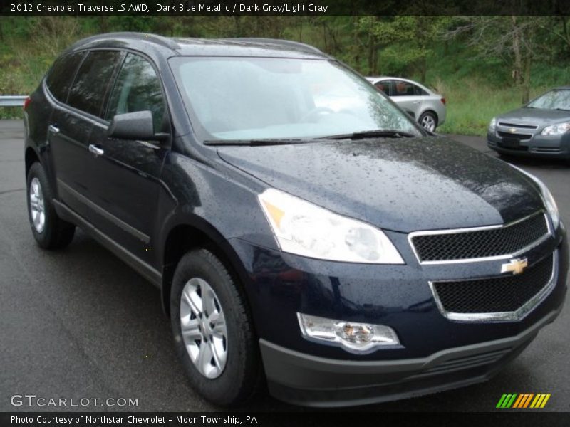 Dark Blue Metallic / Dark Gray/Light Gray 2012 Chevrolet Traverse LS AWD