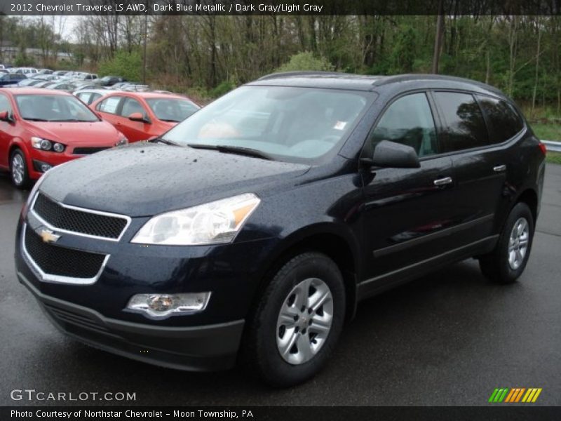 Dark Blue Metallic / Dark Gray/Light Gray 2012 Chevrolet Traverse LS AWD