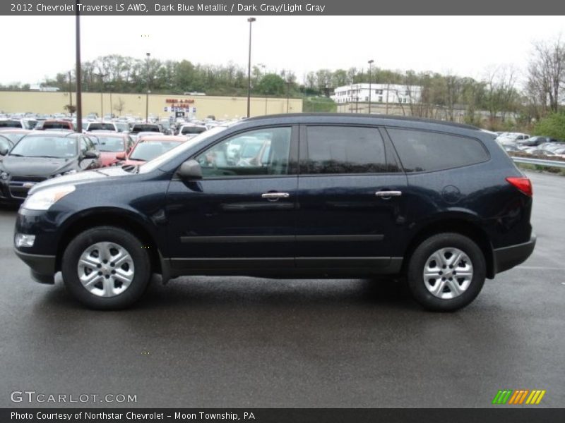 Dark Blue Metallic / Dark Gray/Light Gray 2012 Chevrolet Traverse LS AWD
