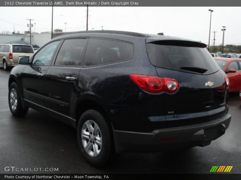 Dark Blue Metallic / Dark Gray/Light Gray 2012 Chevrolet Traverse LS AWD