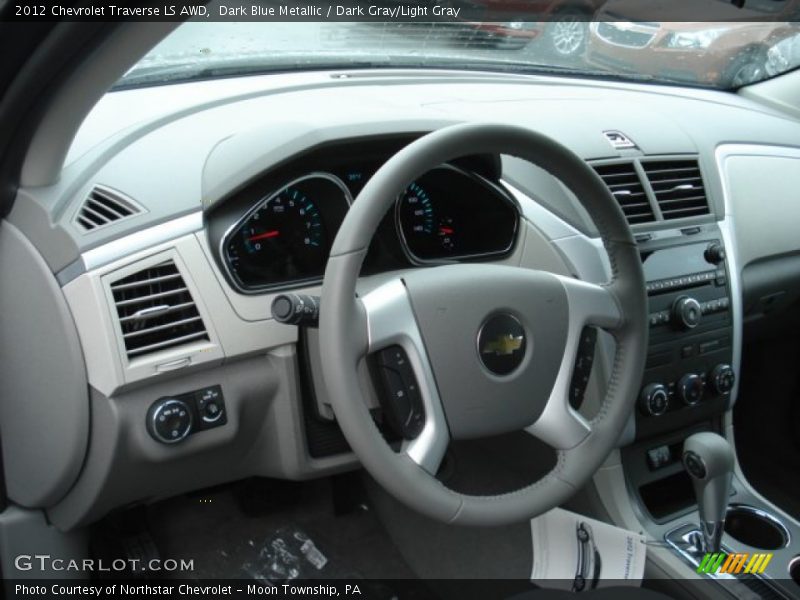 Dark Blue Metallic / Dark Gray/Light Gray 2012 Chevrolet Traverse LS AWD