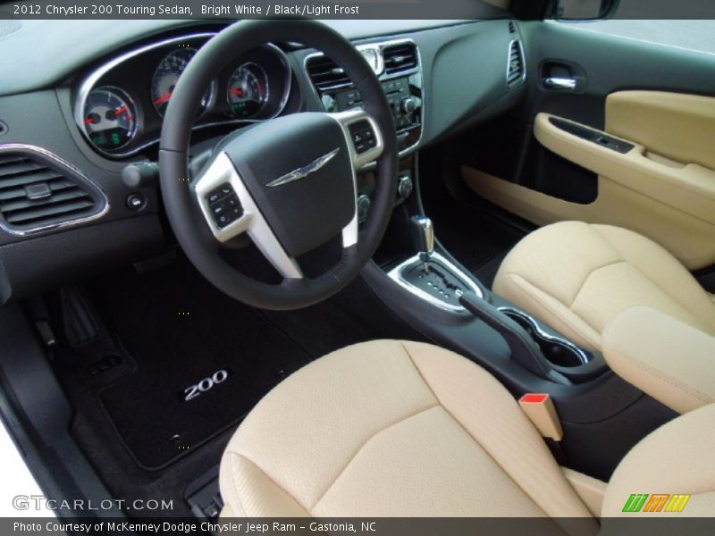 Bright White / Black/Light Frost 2012 Chrysler 200 Touring Sedan
