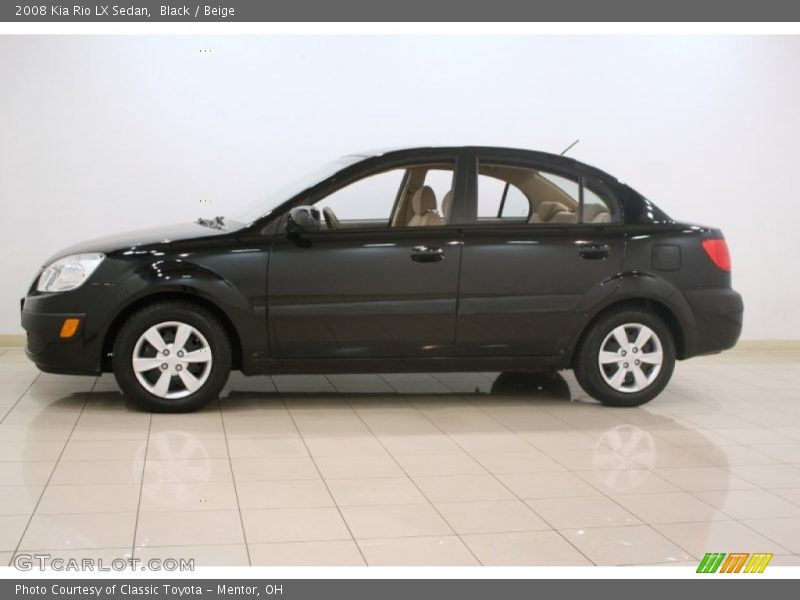 Black / Beige 2008 Kia Rio LX Sedan