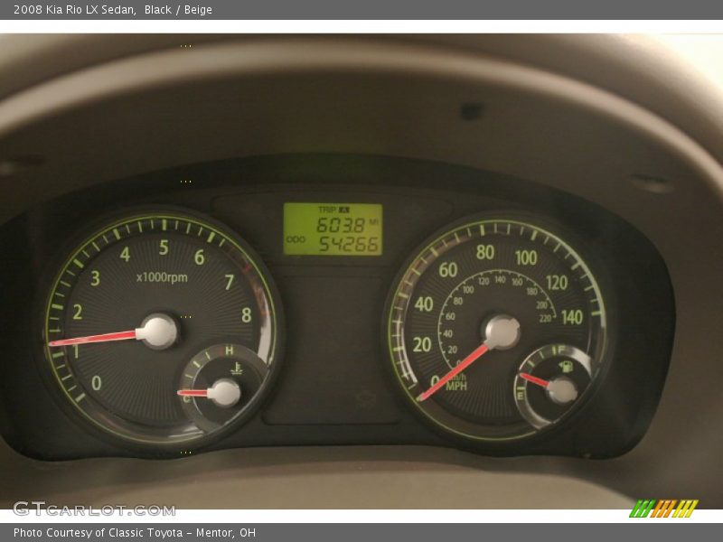 Black / Beige 2008 Kia Rio LX Sedan
