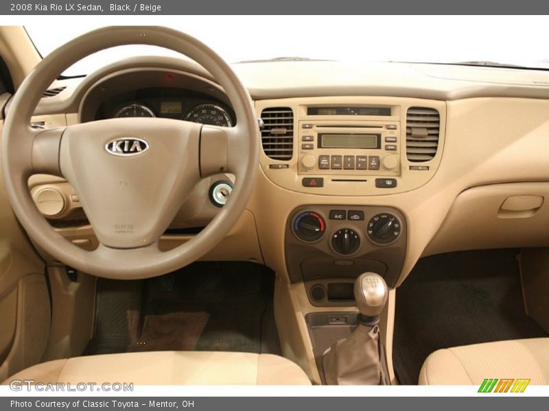 Black / Beige 2008 Kia Rio LX Sedan