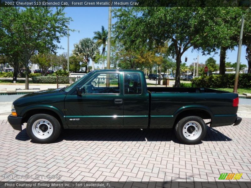 Forest Green Metallic / Medium Gray 2002 Chevrolet S10 Extended Cab