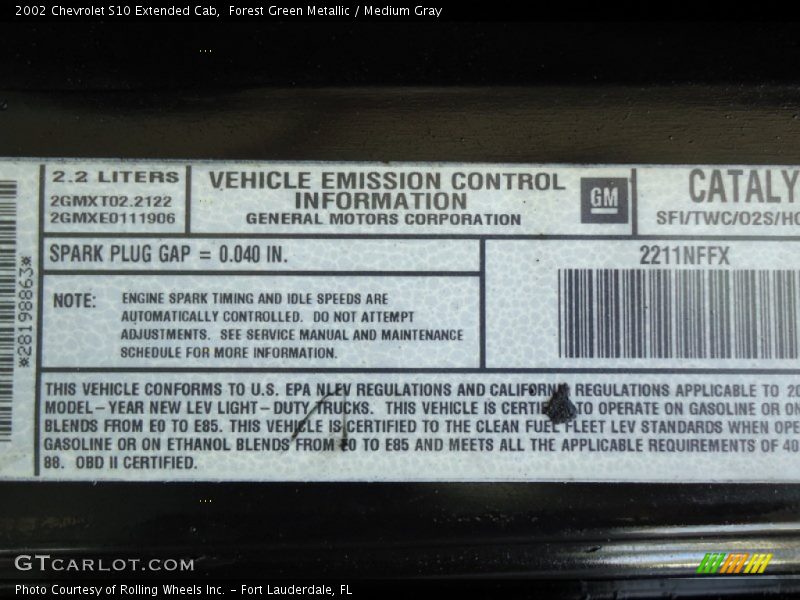 Forest Green Metallic / Medium Gray 2002 Chevrolet S10 Extended Cab