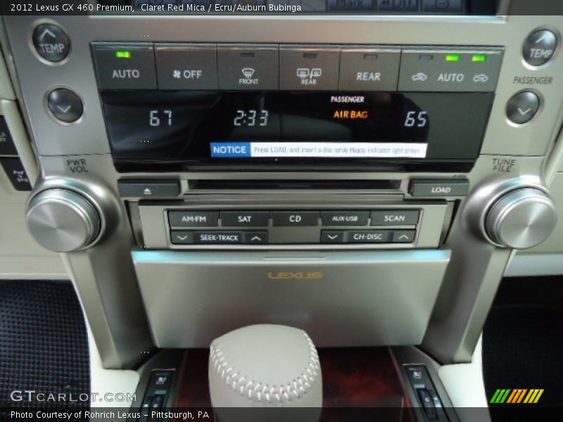 Claret Red Mica / Ecru/Auburn Bubinga 2012 Lexus GX 460 Premium