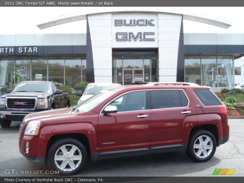 Merlot Jewel Metallic / Jet Black 2011 GMC Terrain SLT AWD