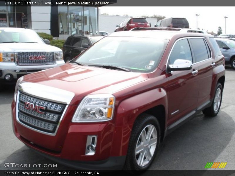 Merlot Jewel Metallic / Jet Black 2011 GMC Terrain SLT AWD