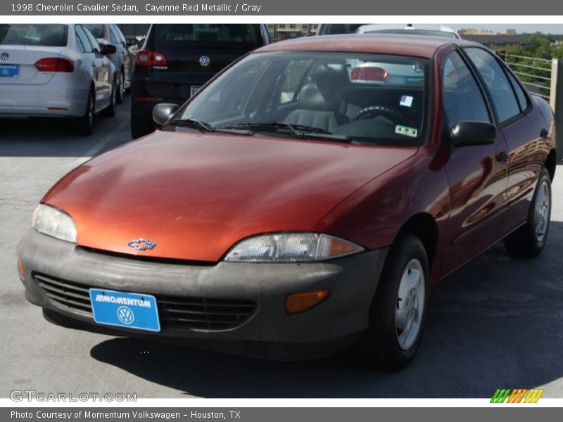 Cayenne Red Metallic / Gray 1998 Chevrolet Cavalier Sedan