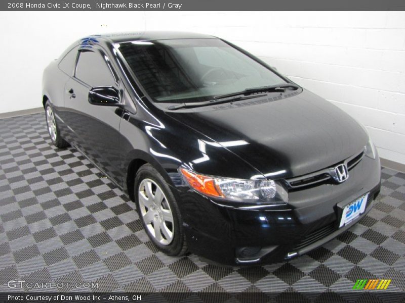 Nighthawk Black Pearl / Gray 2008 Honda Civic LX Coupe