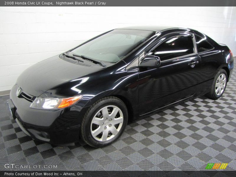 Nighthawk Black Pearl / Gray 2008 Honda Civic LX Coupe