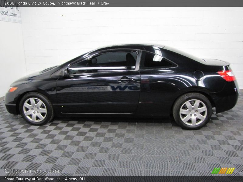 Nighthawk Black Pearl / Gray 2008 Honda Civic LX Coupe
