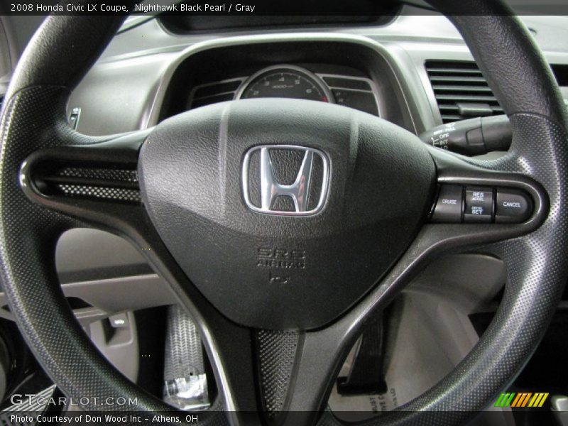 Nighthawk Black Pearl / Gray 2008 Honda Civic LX Coupe