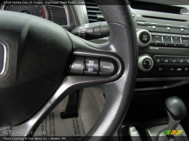 Nighthawk Black Pearl / Gray 2008 Honda Civic LX Coupe