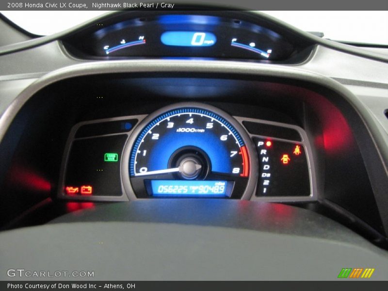 Nighthawk Black Pearl / Gray 2008 Honda Civic LX Coupe