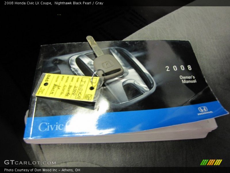 Nighthawk Black Pearl / Gray 2008 Honda Civic LX Coupe