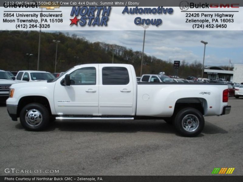 Summit White / Ebony 2012 GMC Sierra 3500HD SLT Crew Cab 4x4 Dually