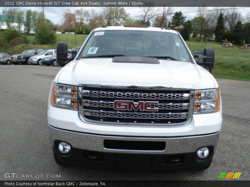 Summit White / Ebony 2012 GMC Sierra 3500HD SLT Crew Cab 4x4 Dually