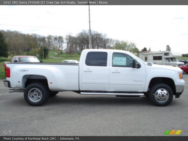 Summit White / Ebony 2012 GMC Sierra 3500HD SLT Crew Cab 4x4 Dually