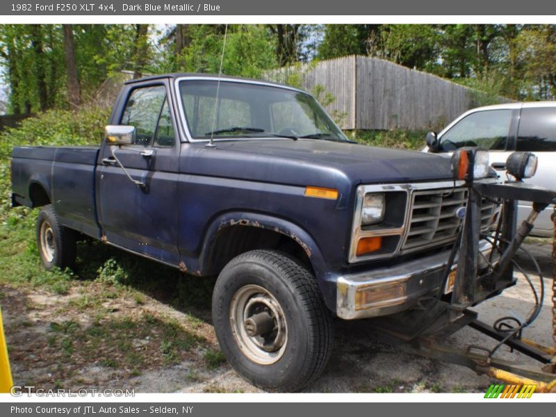 Dark Blue Metallic / Blue 1982 Ford F250 XLT 4x4