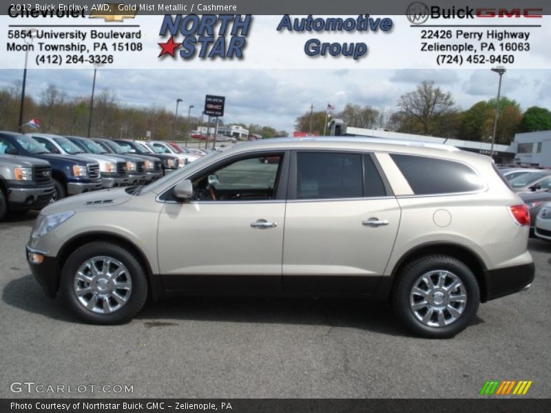 Gold Mist Metallic / Cashmere 2012 Buick Enclave AWD