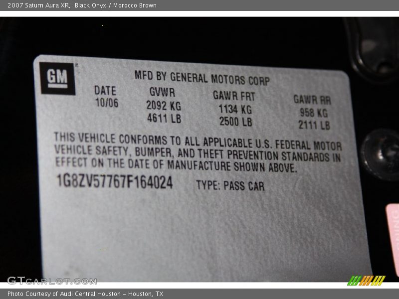 Black Onyx / Morocco Brown 2007 Saturn Aura XR