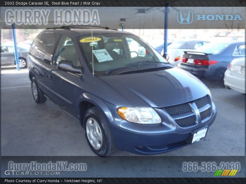 Steel Blue Pearl / Mist Gray 2002 Dodge Caravan SE