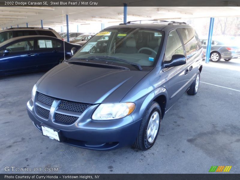 Steel Blue Pearl / Mist Gray 2002 Dodge Caravan SE