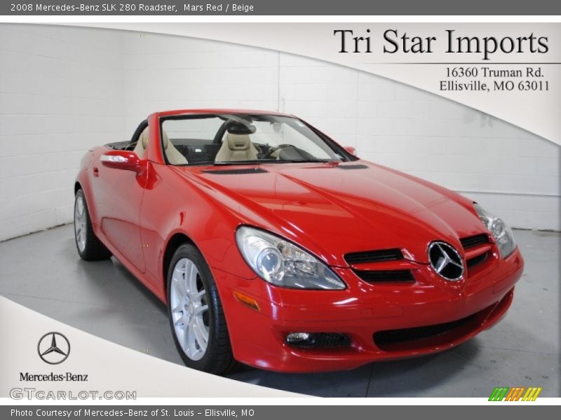 Mars Red / Beige 2008 Mercedes-Benz SLK 280 Roadster