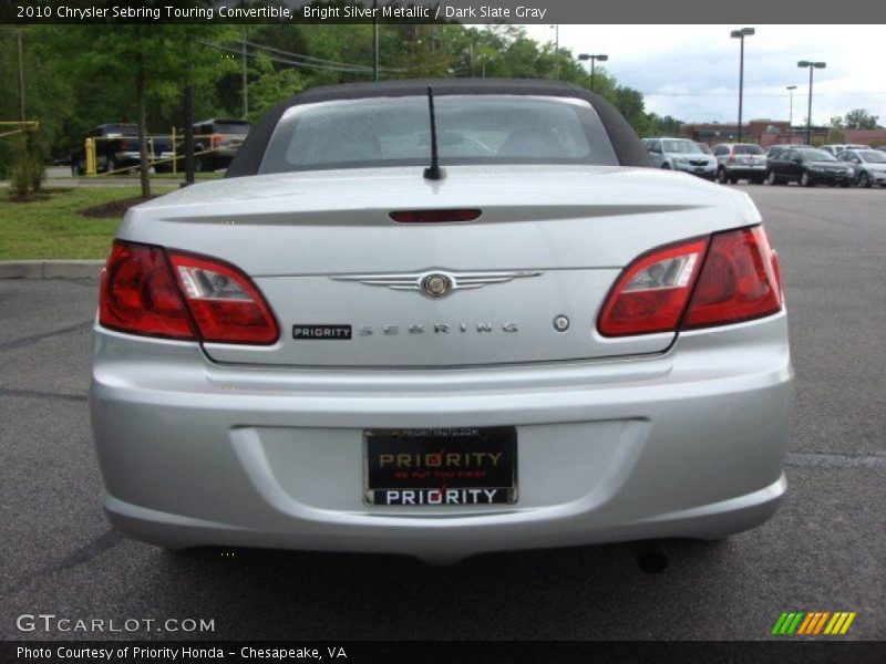 Bright Silver Metallic / Dark Slate Gray 2010 Chrysler Sebring Touring Convertible