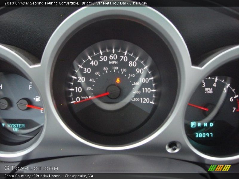 Bright Silver Metallic / Dark Slate Gray 2010 Chrysler Sebring Touring Convertible