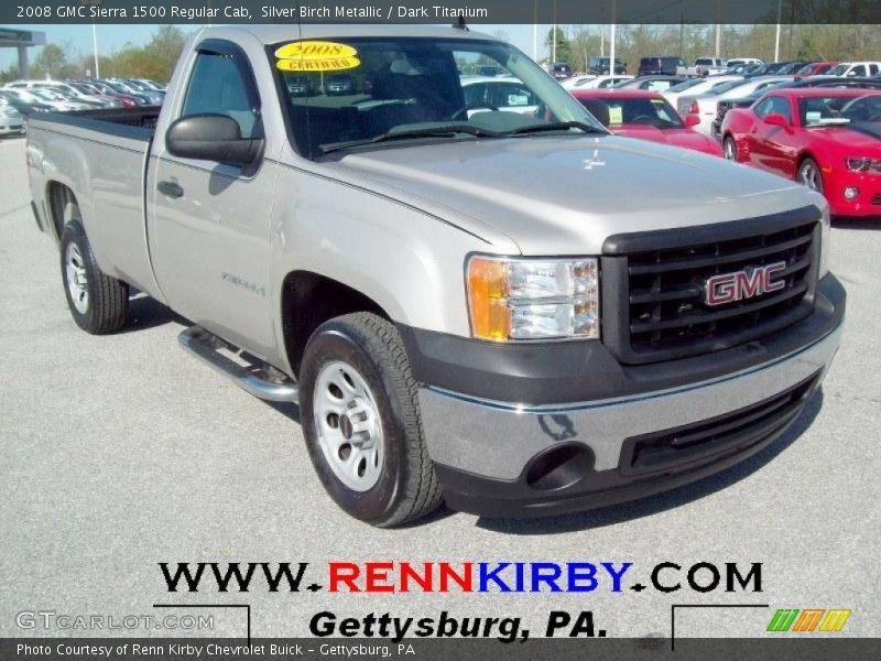 Silver Birch Metallic / Dark Titanium 2008 GMC Sierra 1500 Regular Cab