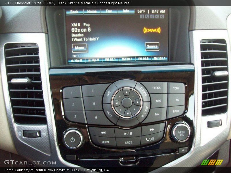 Black Granite Metallic / Cocoa/Light Neutral 2012 Chevrolet Cruze LTZ/RS
