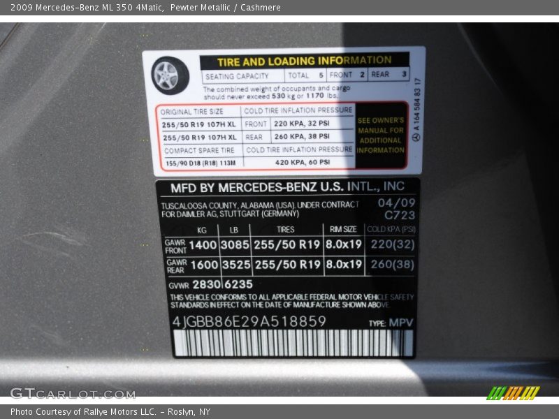 Pewter Metallic / Cashmere 2009 Mercedes-Benz ML 350 4Matic
