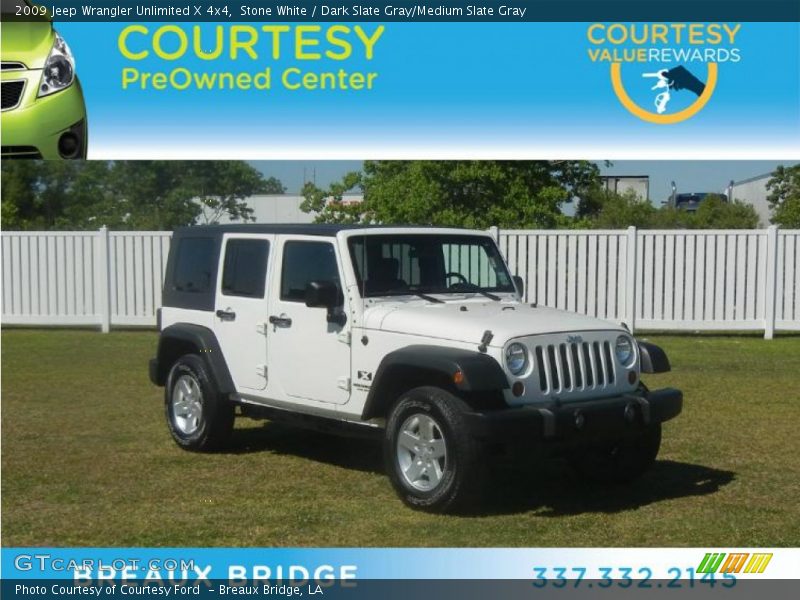 Stone White / Dark Slate Gray/Medium Slate Gray 2009 Jeep Wrangler Unlimited X 4x4