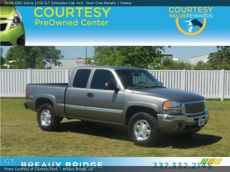 Steel Gray Metallic / Pewter 2006 GMC Sierra 1500 SLT Extended Cab 4x4