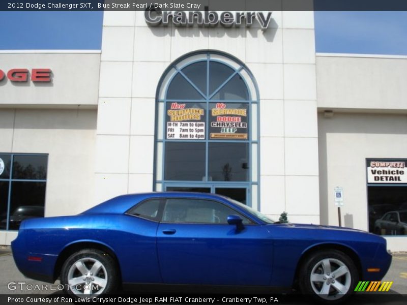 Blue Streak Pearl / Dark Slate Gray 2012 Dodge Challenger SXT