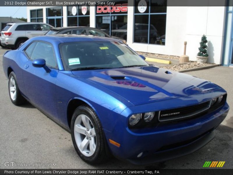 Blue Streak Pearl / Dark Slate Gray 2012 Dodge Challenger SXT