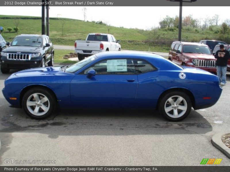 Blue Streak Pearl / Dark Slate Gray 2012 Dodge Challenger SXT