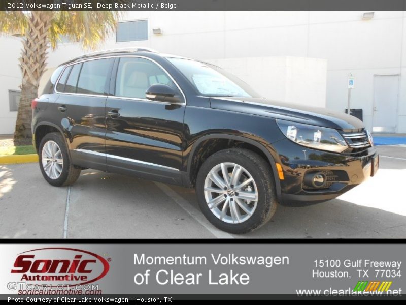 Deep Black Metallic / Beige 2012 Volkswagen Tiguan SE