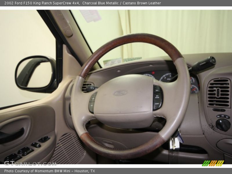 Charcoal Blue Metallic / Castano Brown Leather 2002 Ford F150 King Ranch SuperCrew 4x4