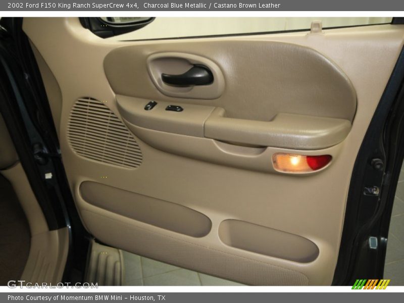 Charcoal Blue Metallic / Castano Brown Leather 2002 Ford F150 King Ranch SuperCrew 4x4