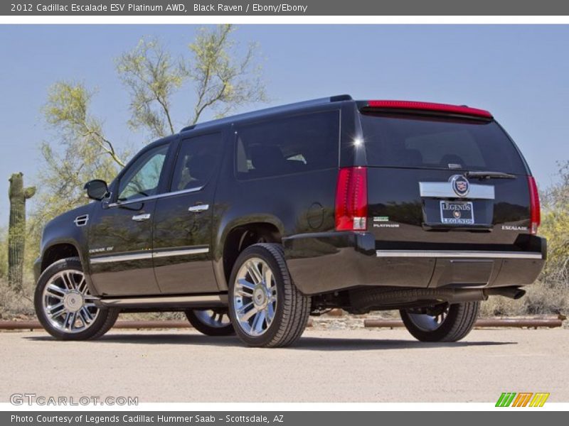 Black Raven / Ebony/Ebony 2012 Cadillac Escalade ESV Platinum AWD