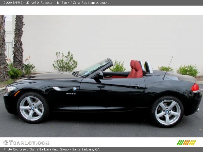 Jet Black / Coral Red Kansas Leather 2009 BMW Z4 sDrive30i Roadster