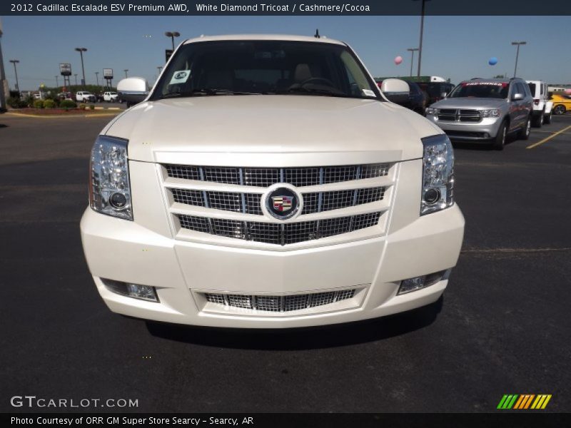 White Diamond Tricoat / Cashmere/Cocoa 2012 Cadillac Escalade ESV Premium AWD