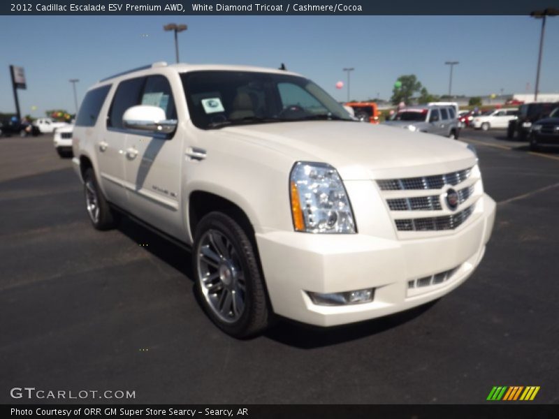 White Diamond Tricoat / Cashmere/Cocoa 2012 Cadillac Escalade ESV Premium AWD